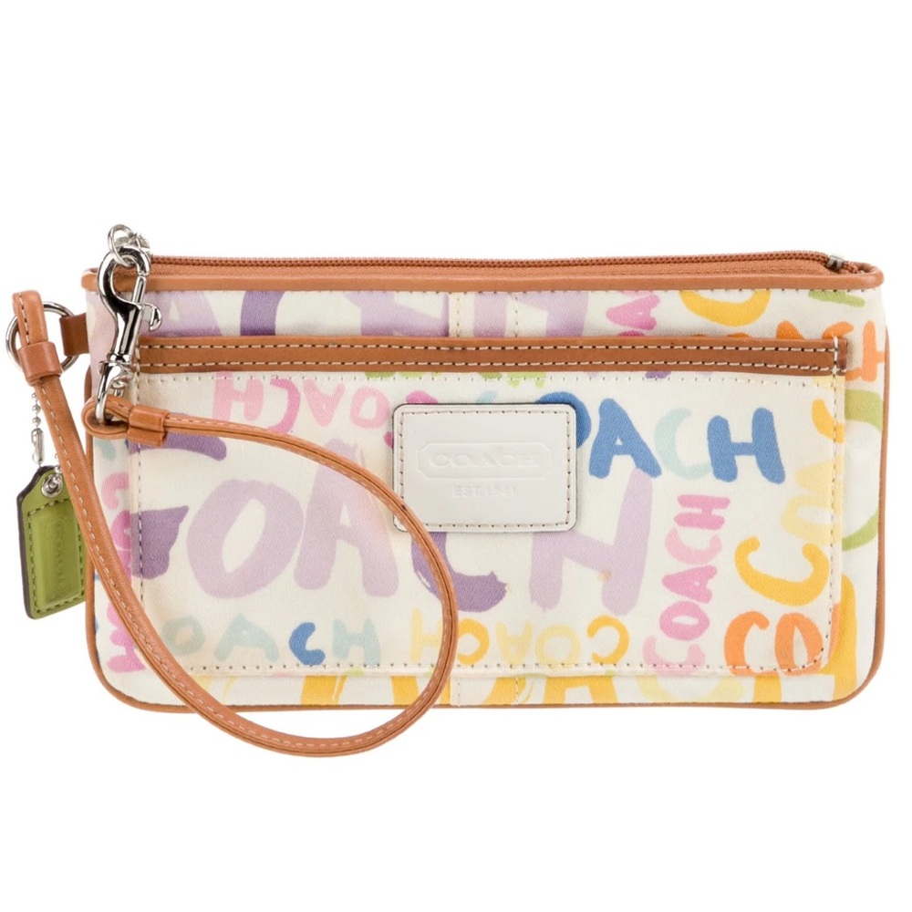 NEW Coach Hampton Graffiti Paint Signature Wristlet